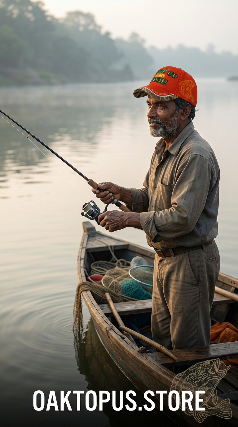 Fishing Cap — Orange Detail
